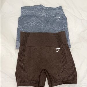 Gymshark Women's Seamless Bike Shorts - Brown and Blue